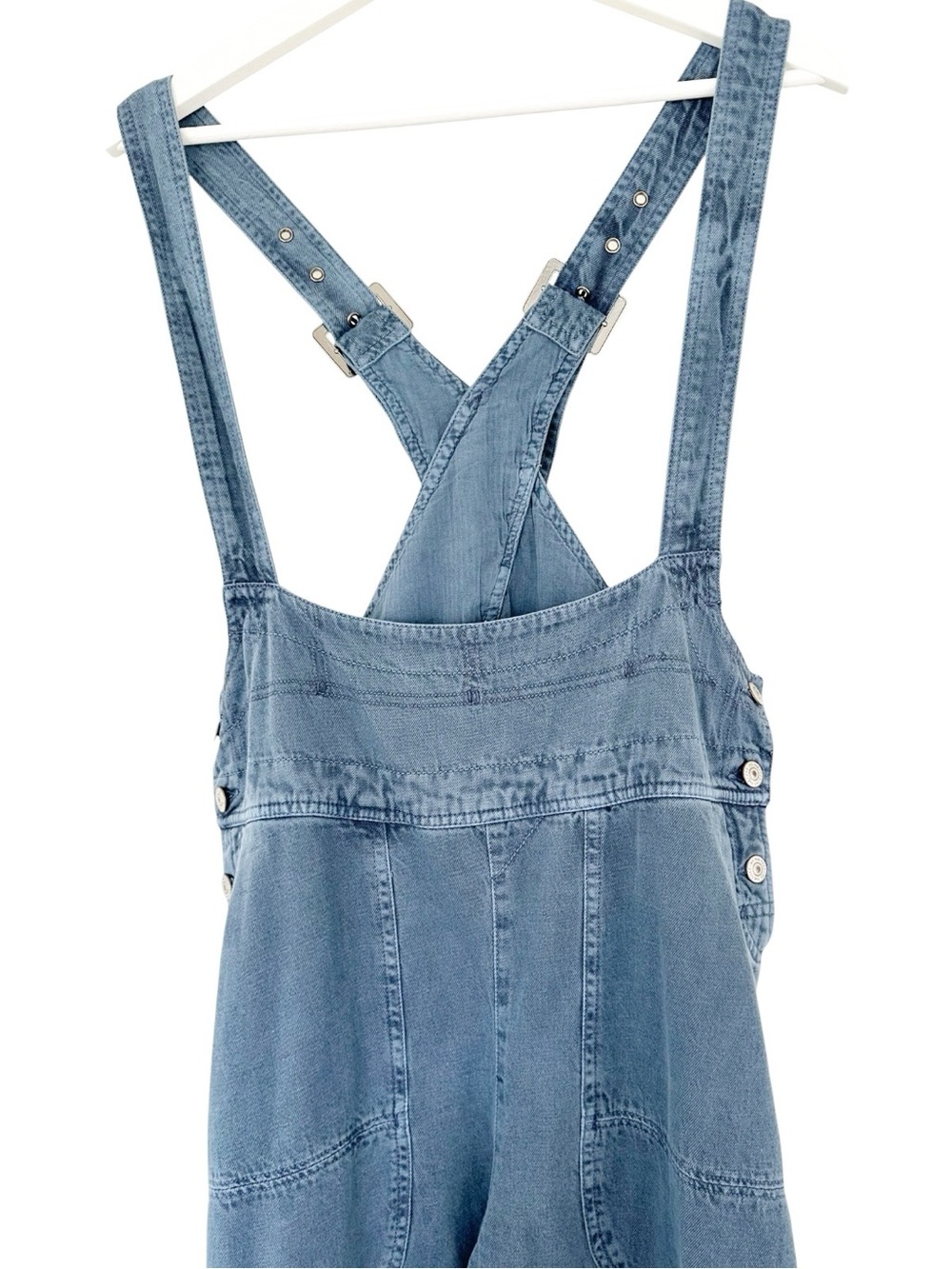 Free People | We The Free • Felix Tapered Overalls Flint Stone Blue - Picture 10 of 14